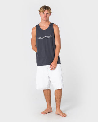 Man wearing Bullet Train Tank in Steel