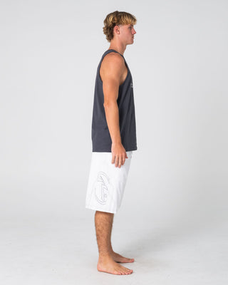 Man wearing Bullet Train Tank in Steel