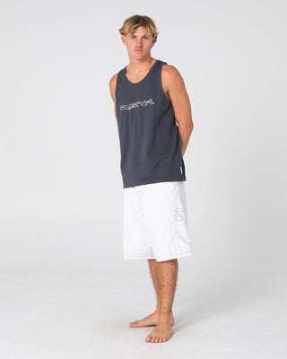 Man wearing Bullet Train Tank in Steel