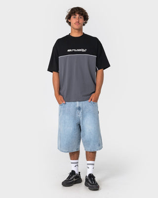 Man wearing Infinity Short Sleeve Tee in Steel