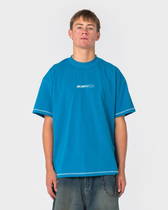 man-wearing-bus-down-short-sleeve-tee-in-petrol-blue