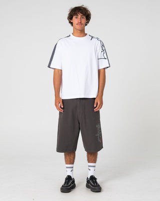 Man wearing Lost It Short Sleeve Tee in White