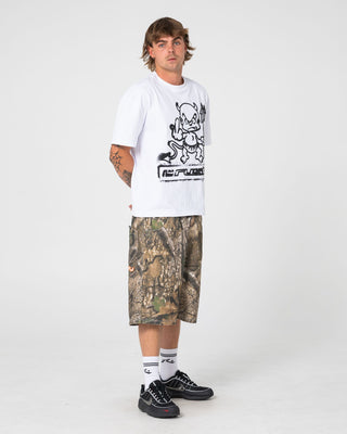 Man wearing Dababy Short Sleeve Tee in White