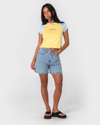 woman-wearing-cyprus-high-denim-short-2-0-in-true-blue