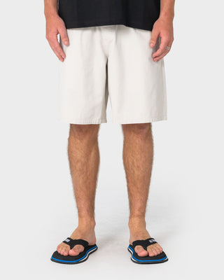 Man wearing Rumble Elastic Short in Stone