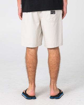 Man wearing Rumble Elastic Short in Stone