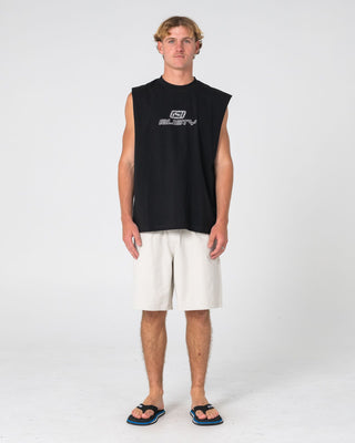 Man wearing Rumble Elastic Short in Stone