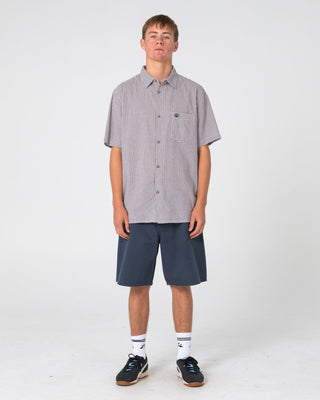 Man wearing Rumble Chino Short in Navy Blue