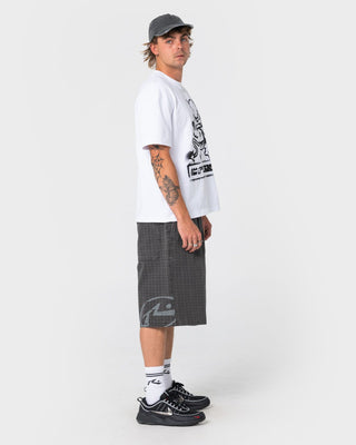 Man wearing Banshee Yard Elastic Pleated Short in Black