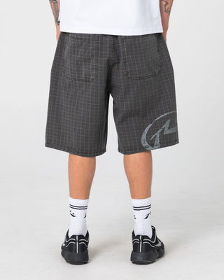 Man wearing Banshee Yard Elastic Pleated Short in Black