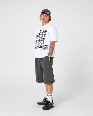 Man wearing Banshee Yard Elastic Pleated Short in Black