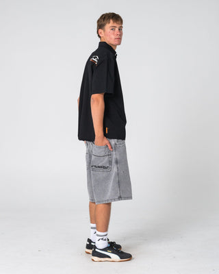 Man wearing Far Away Short Sleeve Shirt in Black