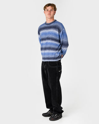 Man wearing Space Fluff Sweater in Atlantic Blue
