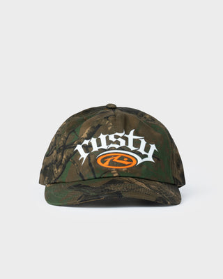 Mens Mid 90s Camo Snapback Cap in Camo Orange