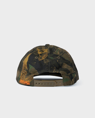 Mens Mid 90s Camo Snapback Cap in Camo Orange