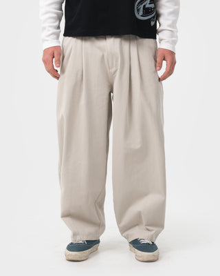 Man wearing Static Half Elastic Baggy Pant in Stone