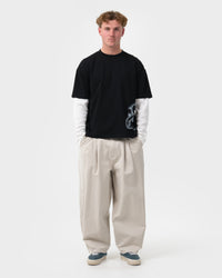 Static Half Elastic Baggy Pant