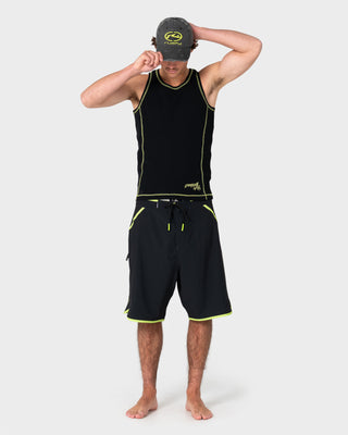 Man wearing Slack Jack Ribbed Heavy Tank in Black3