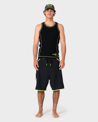 Man wearing Slack Jack Ribbed Heavy Tank in Black3