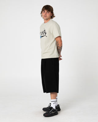 Man wearing Florilla Graphic Tee in Abbey Stone