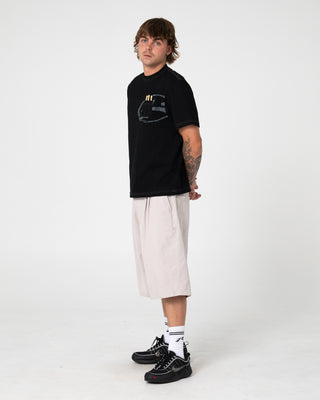 Man wearing Pop Shmoke Graphic Tee in Black