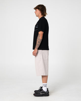 Man wearing Pop Shmoke Graphic Tee in Black