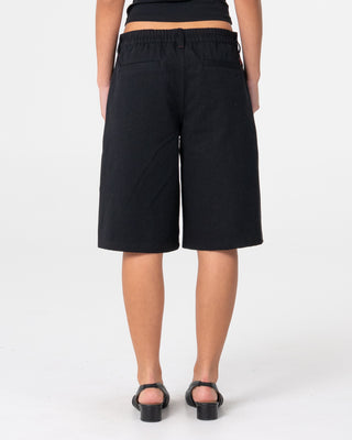 Woman wearing Clifford Low Rise Bermuda Short in Black