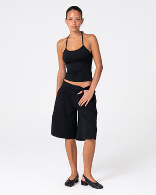 Woman wearing Clifford Low Rise Bermuda Short in Black