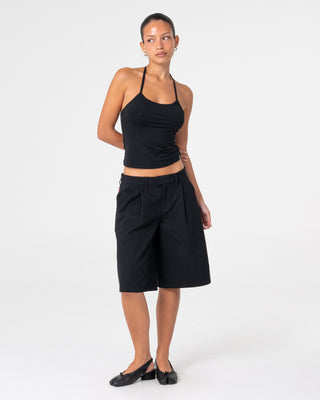 Woman wearing Clifford Low Rise Bermuda Short in Black