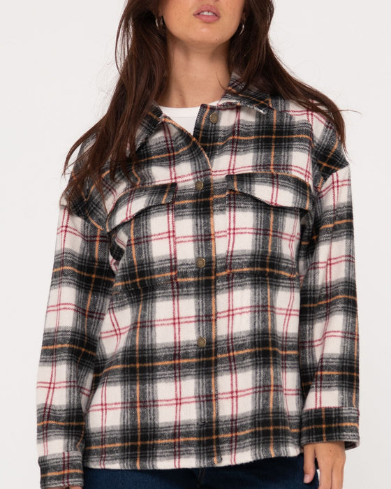 woman-wearing-stemming-long-sleeve-plaid-over-shirt-in-sage-leaf