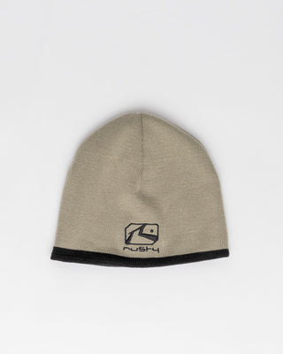 Mens Square Eye Reversible Beanie in Abbey Stone