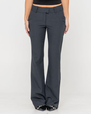 Woman wearing Finance Mummy Low Rise Suit Pant in Black