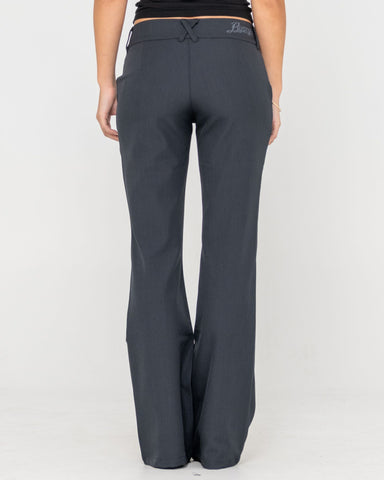 Woman wearing Finance Mummy Low Rise Suit Pant in Black