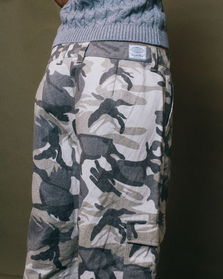 Woman wearing Camo-mile Low Rise Cargo Pant in Camo