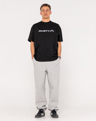 Man wearing Core Division Trackpant in Grey Marle