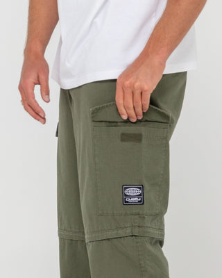Man wearing Transformer 2.0 Ripstop Cargo Pant in Army Green