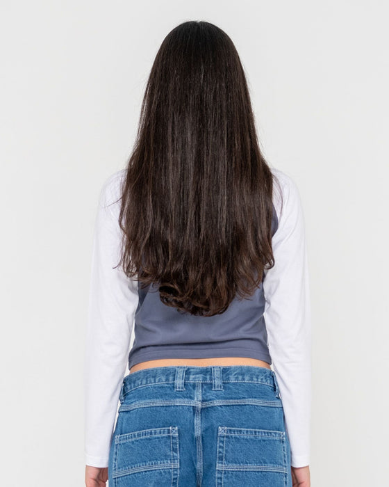 woman-wearing-tekky-long-sleeve-raglan-skimmer-tee-in-china-blue