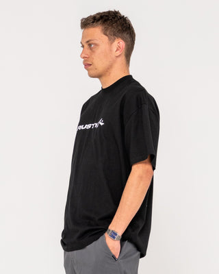 Man wearing Vital Rusty Short Sleeve Tee in Black