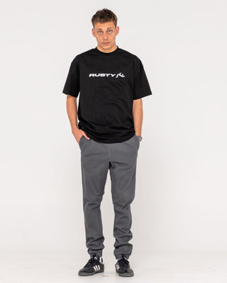 Man wearing Vital Rusty Short Sleeve Tee in Black