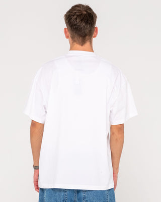 Man wearing Vital Rusty Short Sleeve Tee in White 2