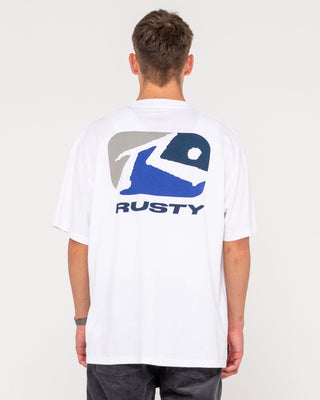 Man wearing Phenom Short Sleeve Tee in White 4