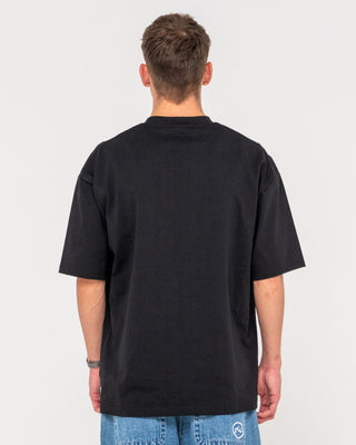 Man wearing Steezey Short Sleeve Heavy Tee in Black