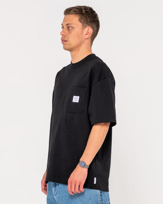 man-wearing-steezey-short-sleeve-heavy-tee-in-black
