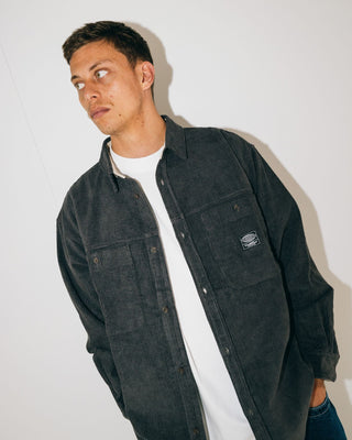 Man wearing Cobra Over Shirt in Coal