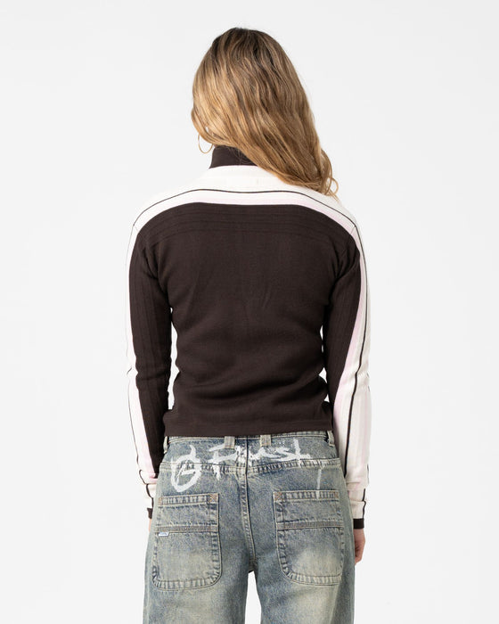 woman-wearing-daddy-gb-zip-through-knit-in-java