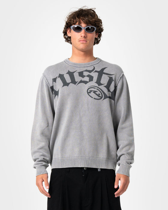 man-wearing-saxon-printed-sweater-in-steel-blue