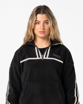 Woman wearing Bind Me Up Contrast Polar Fleece in Black