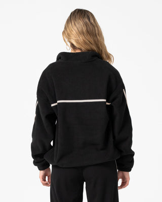 Woman wearing Bind Me Up Contrast Polar Fleece in Black