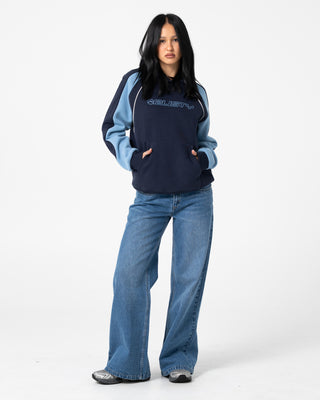 Black Splice Oversized Fleece Hoodie