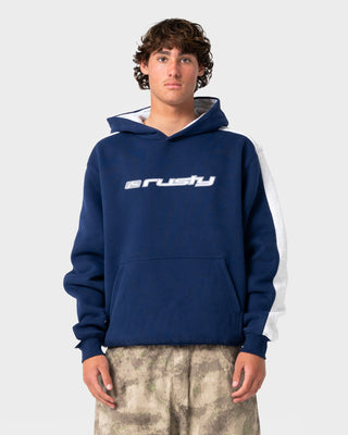 Man wearing 2K Sing 2.0 Hooded Fleece in Dark Blue